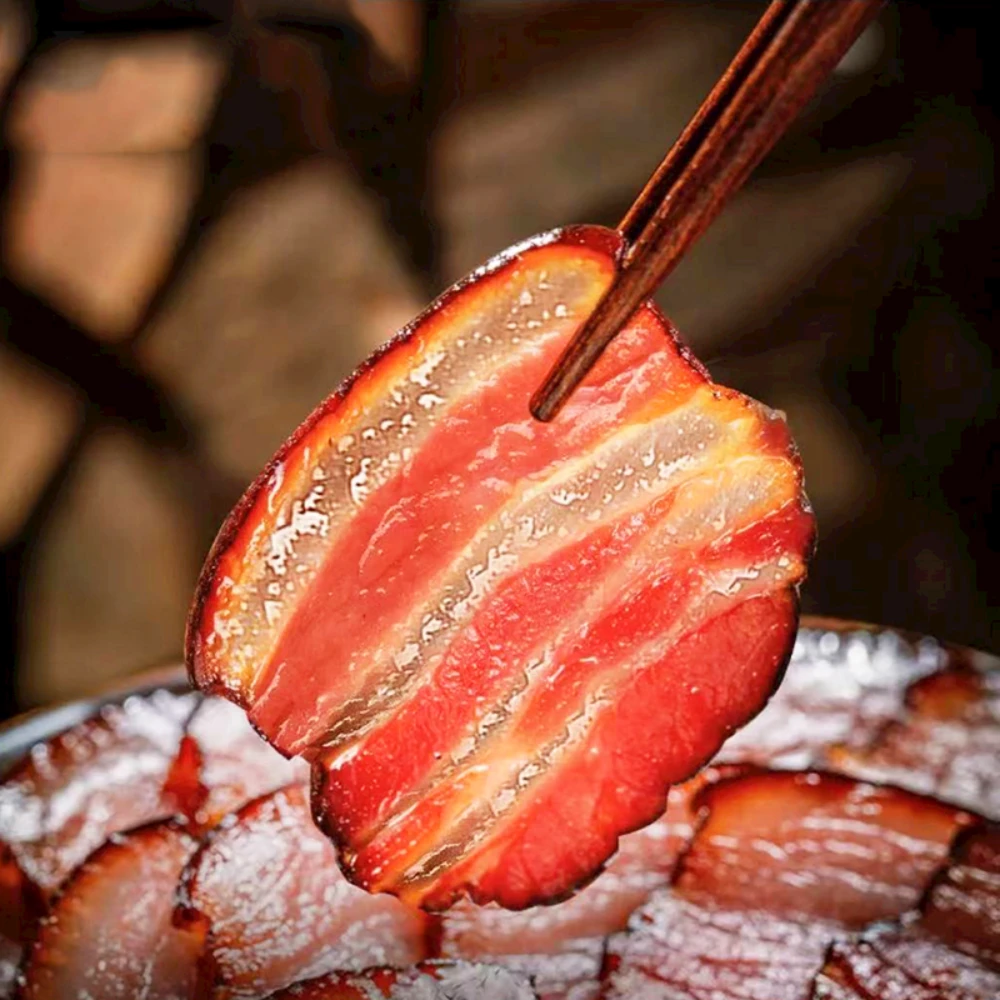 黄荆腊三线、五花肉、腊肉、年货、土猪肉、原生态土猪、黑猪、丫杈猪