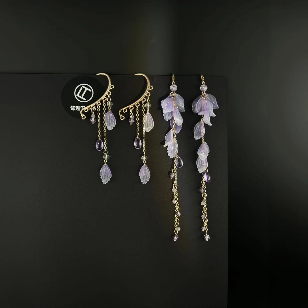 EG007新中式古风紫色二次元耳挂【一对】