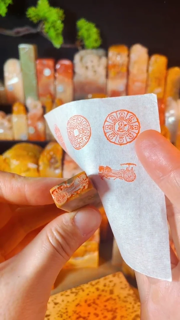 巴林石印石手工篆刻《车马图》