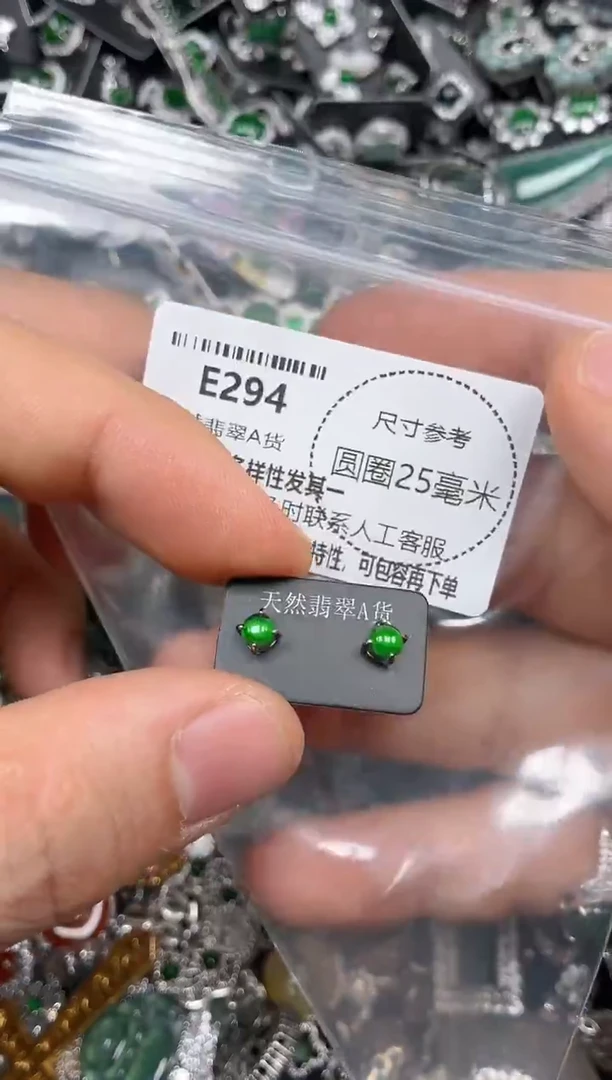 颈饰未镶嵌翡翠E294耳钉