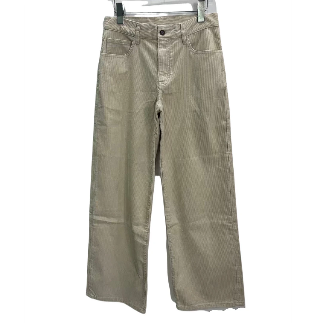 【晴川】】米色休闲灯芯绒直筒裤251561