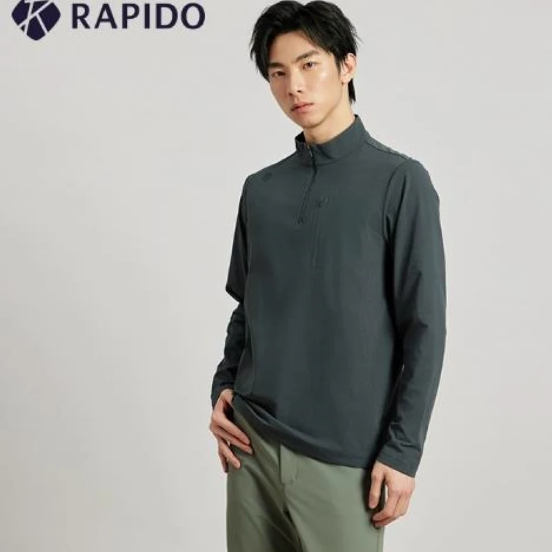 Rapido2025春季男士O系列抗菌速干防晒半拉链长袖CN5Z41O37雳霹道