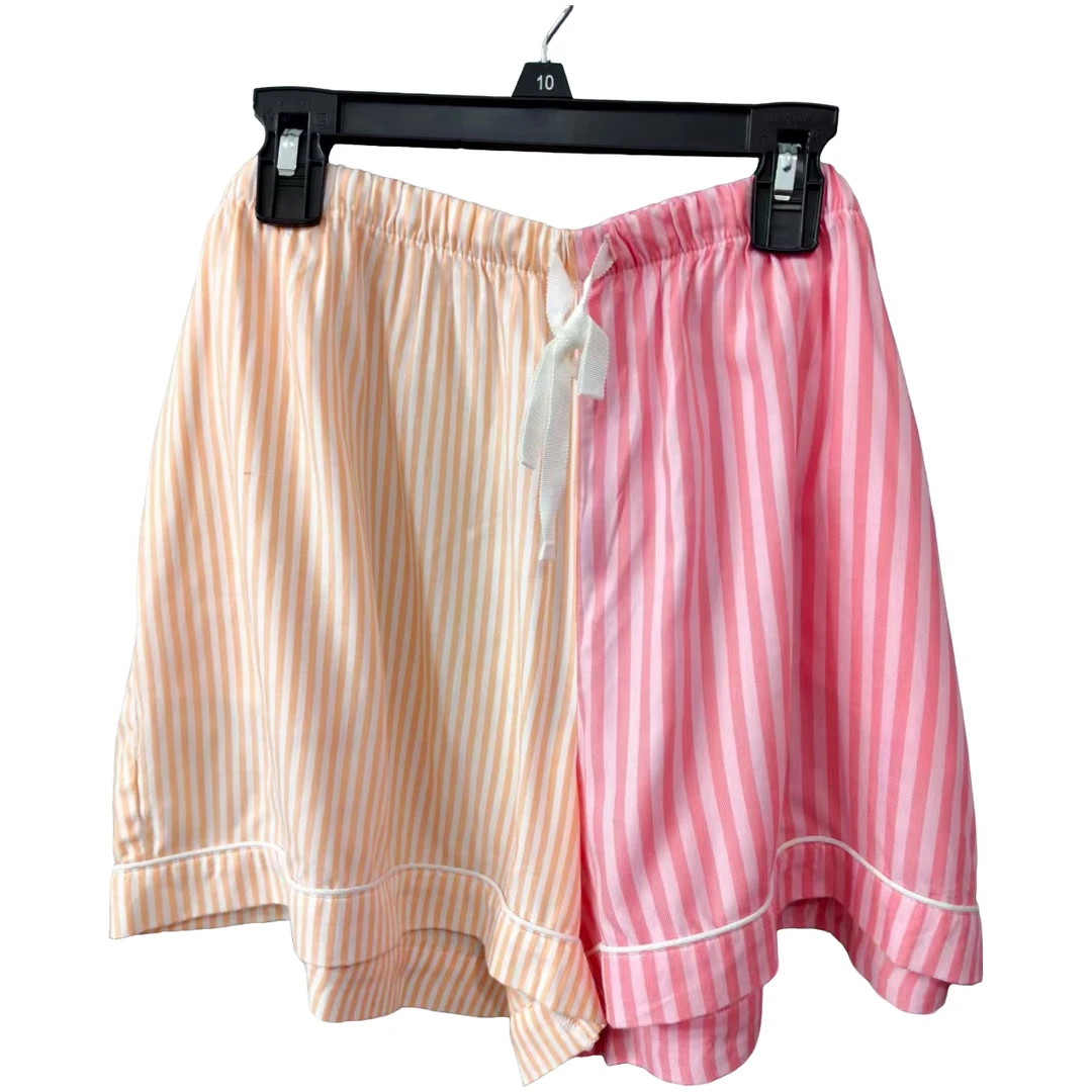 B85  女士短裤条纹薄款宽松夏季