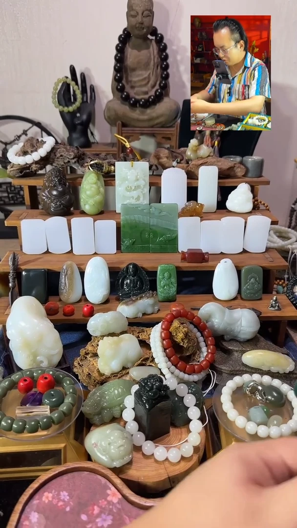 和田玉未镶嵌颈饰定制青花无事牌