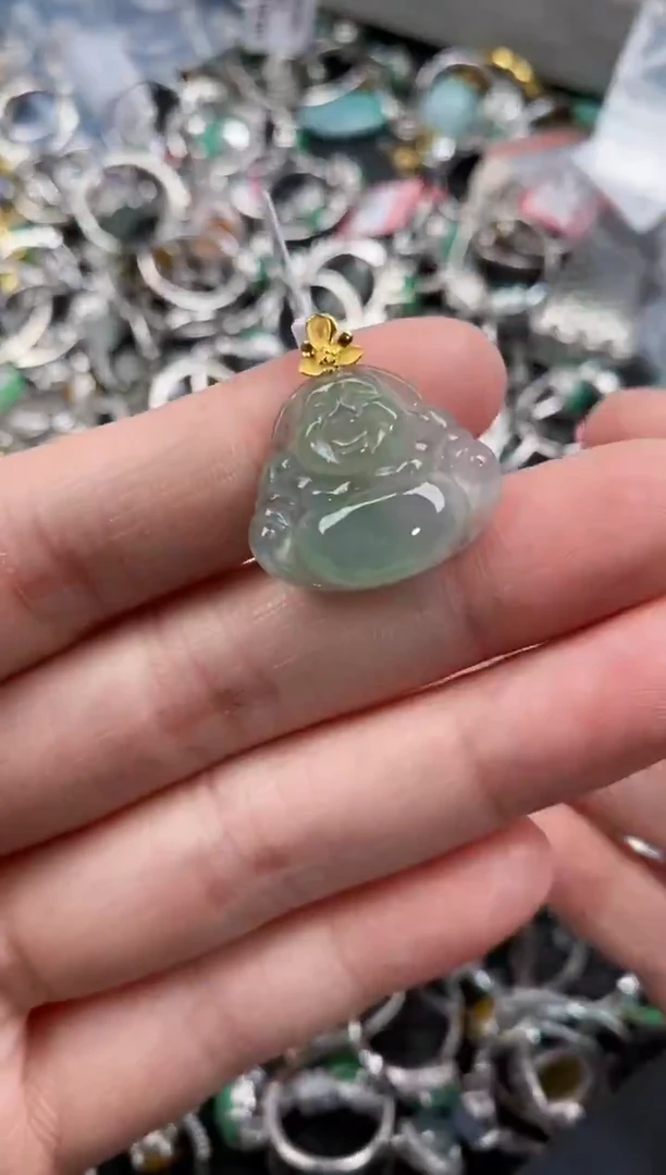 银S925镶嵌戒指翡翠10-10-10     1