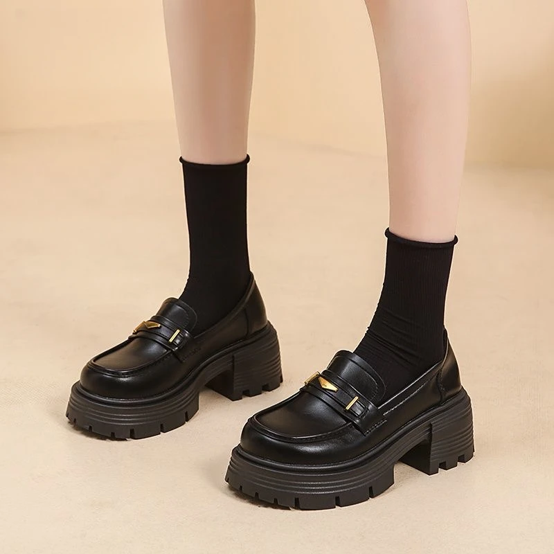 秋冬皮面松糕底百搭时尚乐福鞋MP10