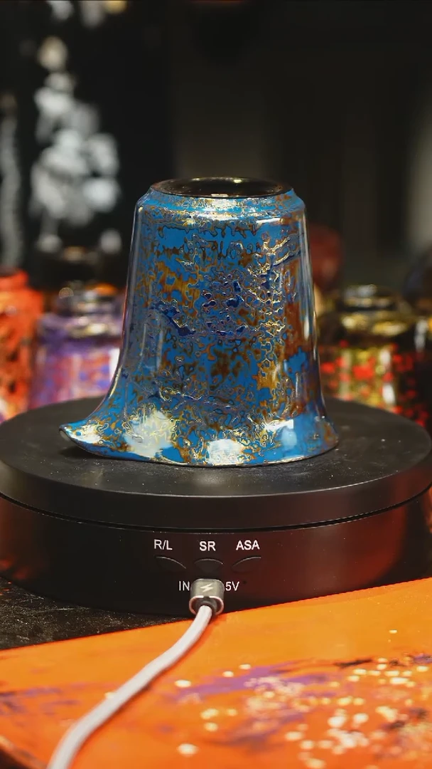 大漆蓝金工艺公道杯