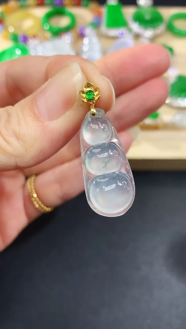 吊坠(不含链)18K金镶嵌翡翠20|4200