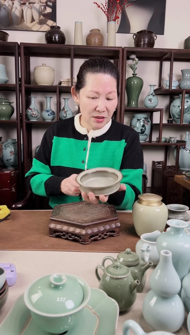 【闪购商品】杯月白釉 折沿洗（哑光）