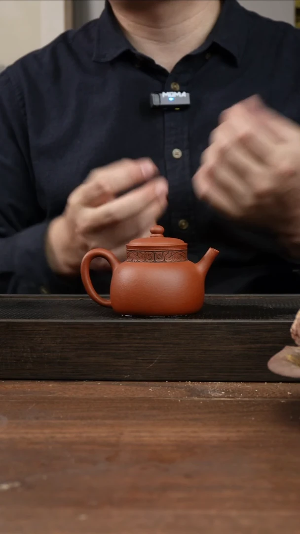 茶杯紫砂红清水言心      刻绘      180CC