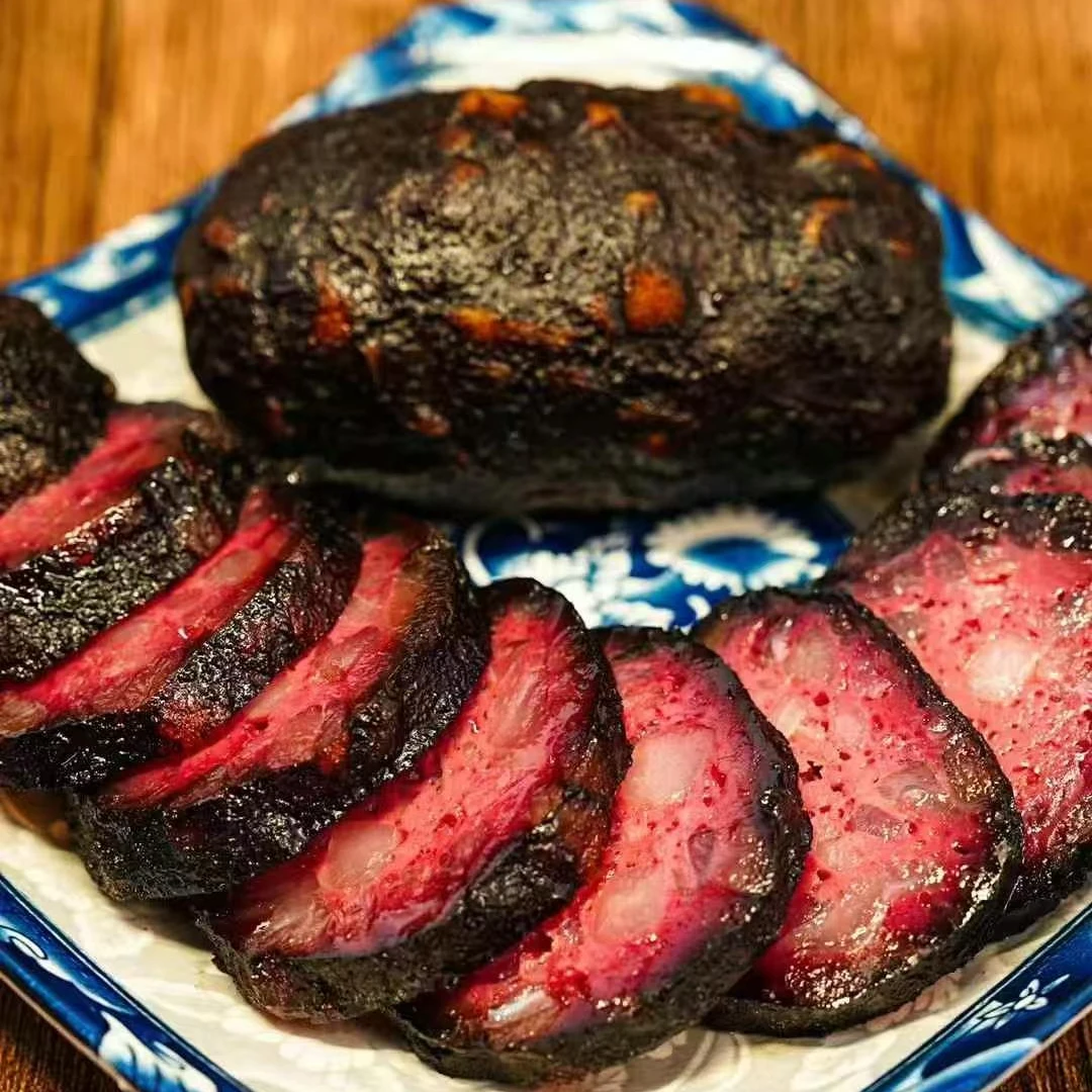 湖南邵阳特产柴火烟熏木屋丸子干香肉多正宗血豆腐湖南特产猪血
