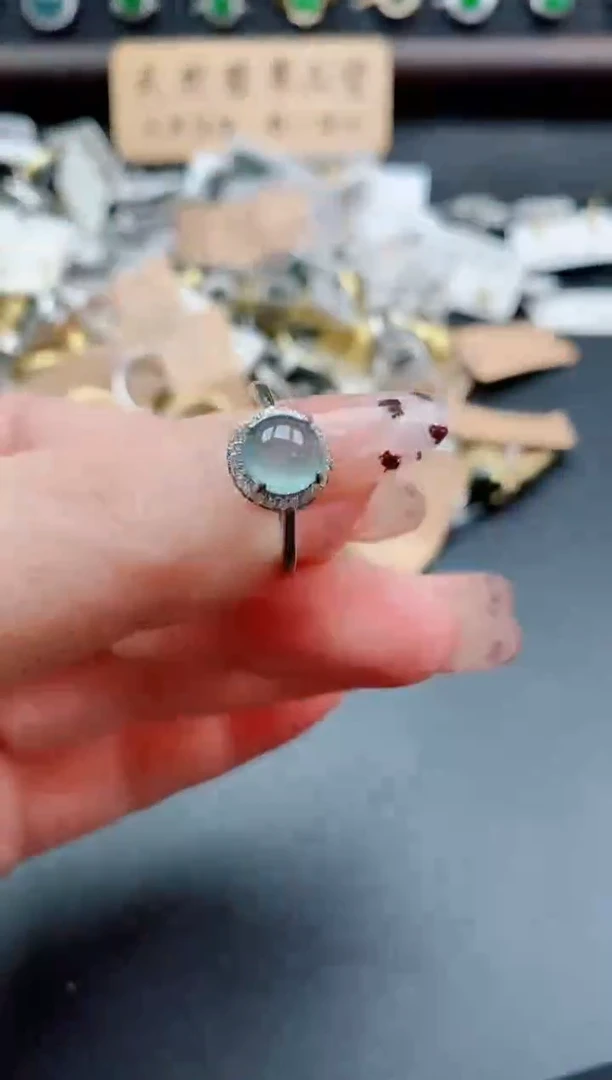 银S925镶嵌戒指翡翠1