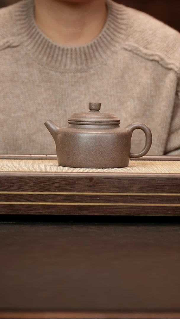 茶壶紫砂老青灰段  德钟壶  老傅