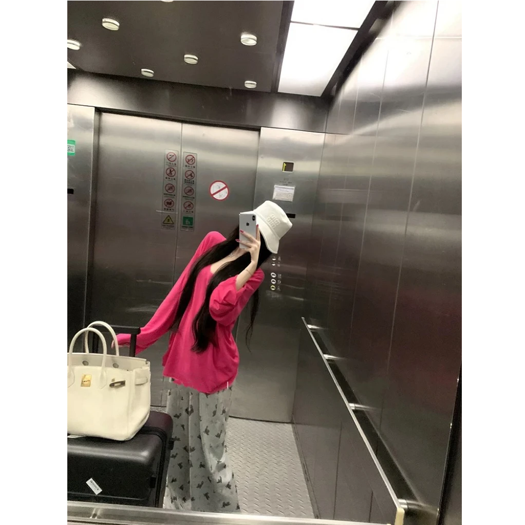 早秋套装女气质名媛不规则斜肩宽松显瘦上衣D585