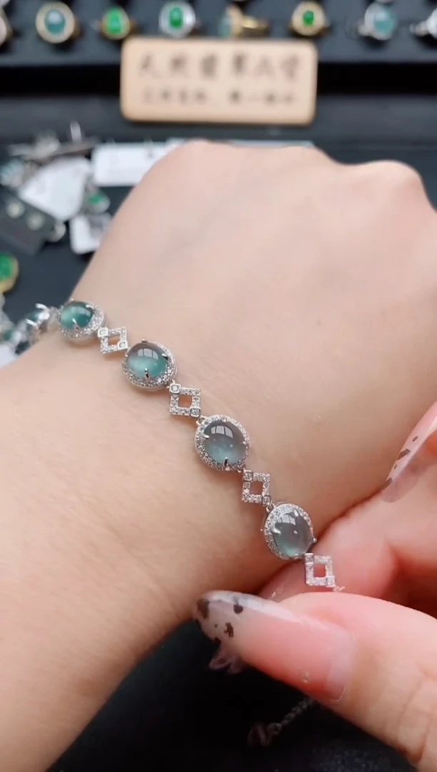 银S925镶嵌戒指翡翠1