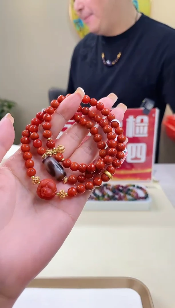 手链银S925镶嵌南红玛瑙@@ZY30117031