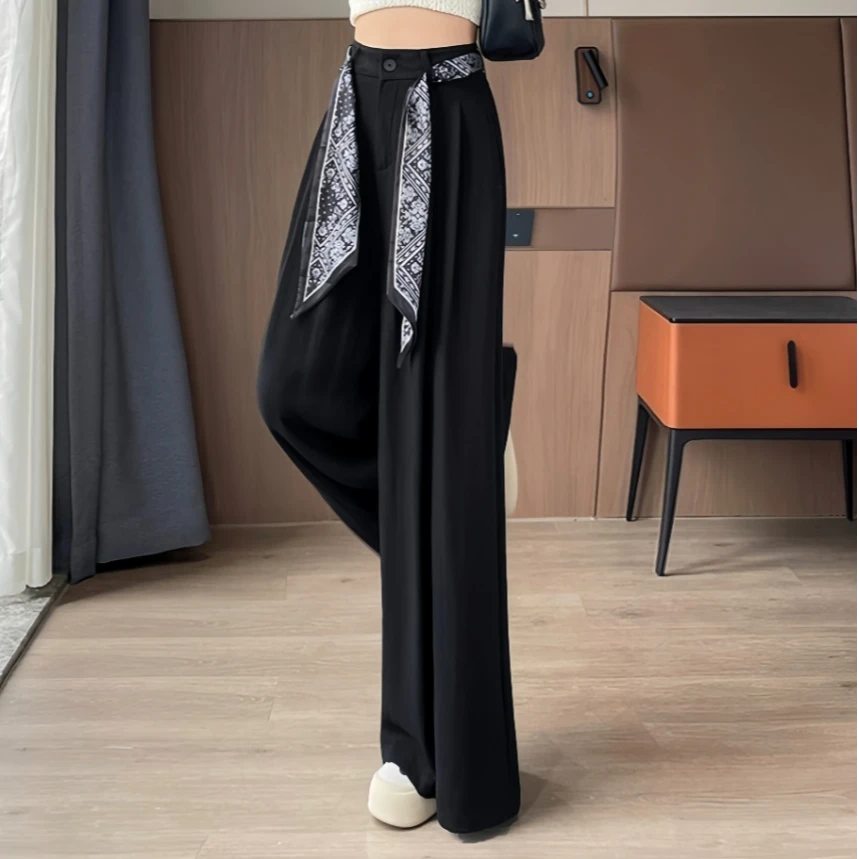 【锦衣服饰】FWY 8810韩系百搭高腰阔腿裤