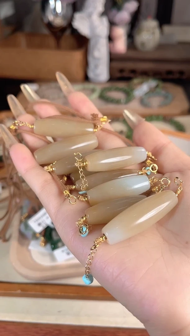 项链银S925镶嵌和田玉多样性发其一孤品默认微瑕