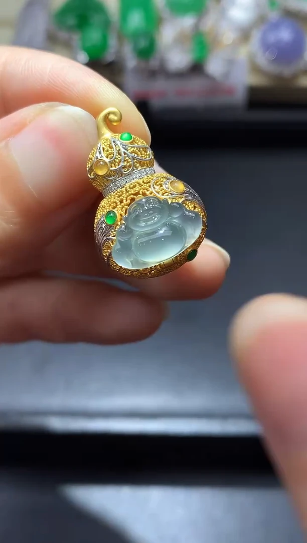 颈饰18K金镶嵌翡翠635中国好珍宝