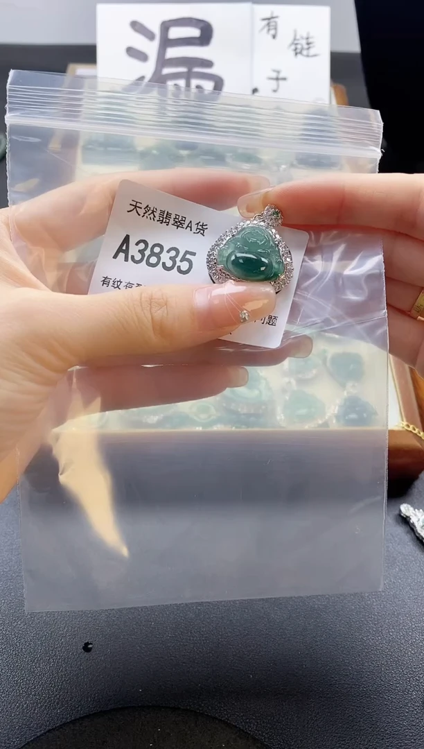 翡翠未镶嵌吊坠(赠链)天然翡翠A货