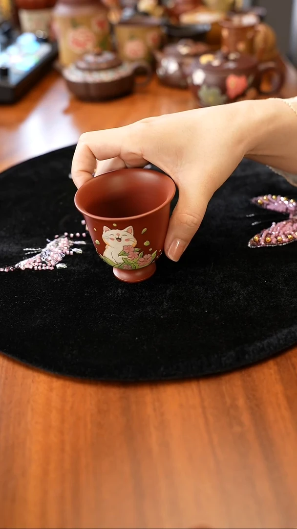 茶壶紫砂朱泥 高足杯