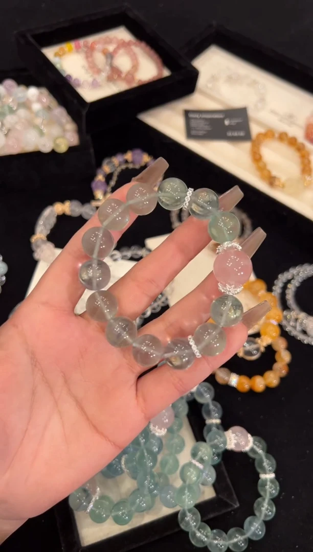 【闪购商品】水晶手链合金绿萤石手链x1347