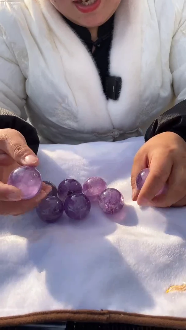 【闪购商品】紫晶球未镶嵌紫水晶球D111多样性发其一60-65