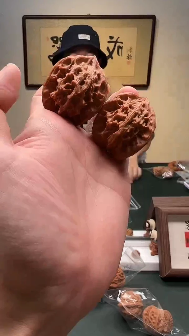 把件文玩核桃39mm+ 三棱一对  29号