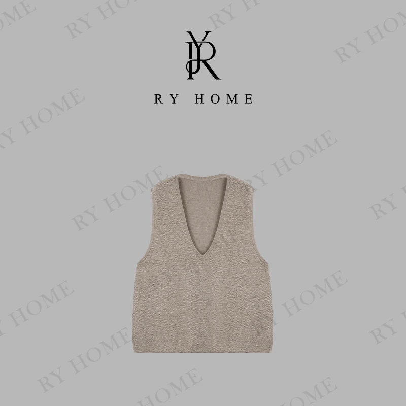 【容雨RYHOME】100绵羊毛~复古百搭V领毛马甲243MJ1470