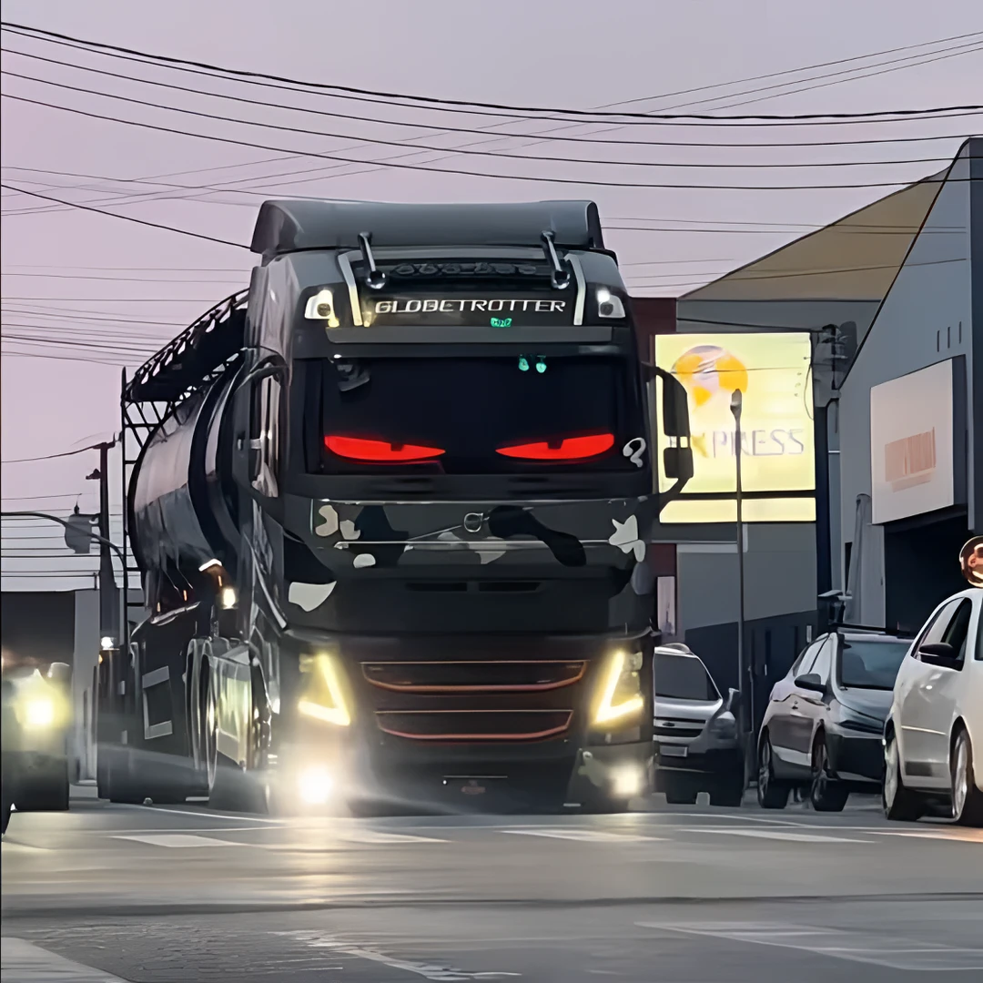 货车恶魔之眼 动态车灯车贴LED显示屏卡车专用前挡玻璃恶魔眼车帖