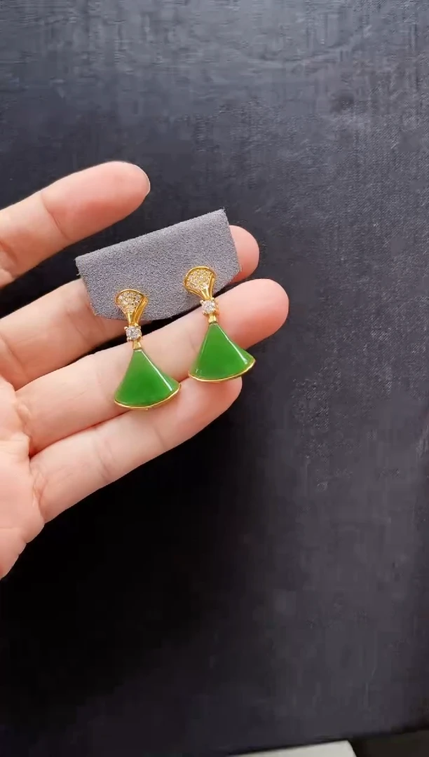 和田玉银S925镶嵌耳饰多样性发一