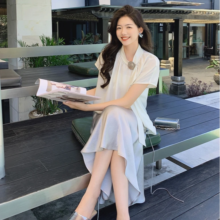 A美洋MEIYANG 紫钗醋酸半裙 复古摩登缎面光泽通勤约会优雅鱼尾裙