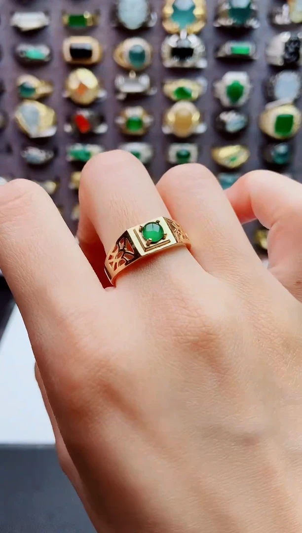 未镶嵌戒指翡翠天然翡翠男戒