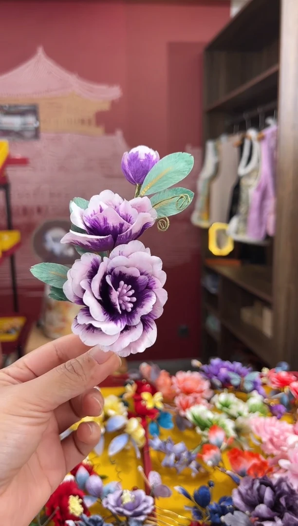 【闪购商品】刺绣非遗绒花（发饰）