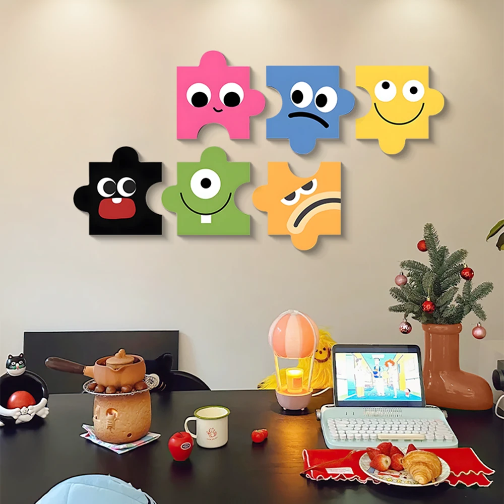 多巴胺客厅装饰画卡通儿童房卧室挂画小众艺术沙发背景墙壁画474