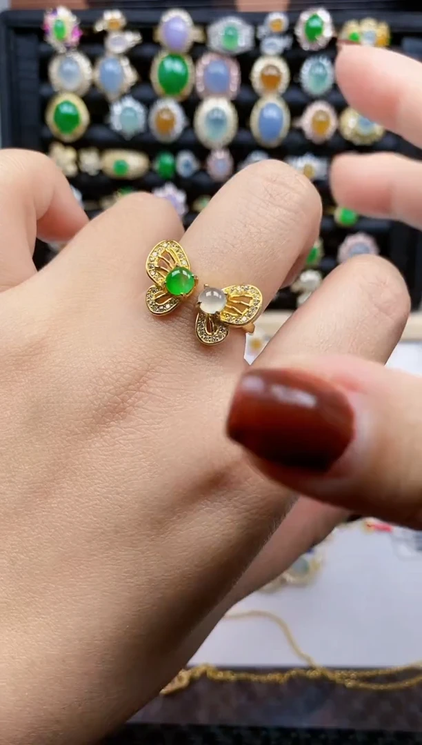 银S925镶嵌戒指翡翠25