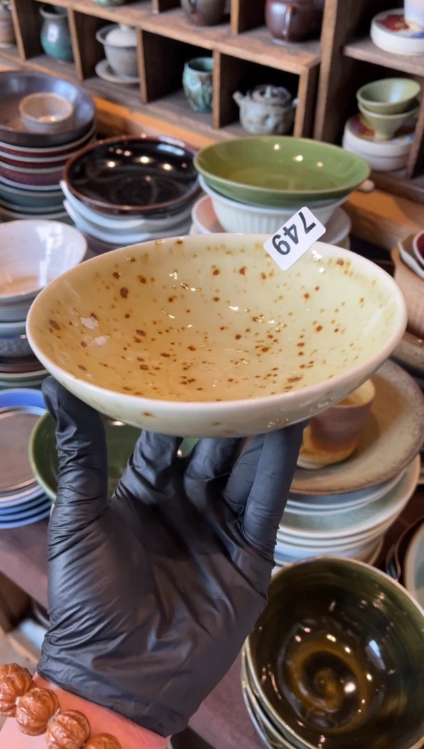 【闪购商品】瓷片749 枣红花深盘1个