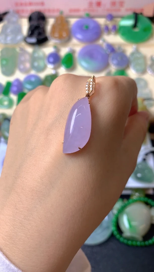 吊坠(不含链)18K金镶嵌翡翠唐*金吊坠