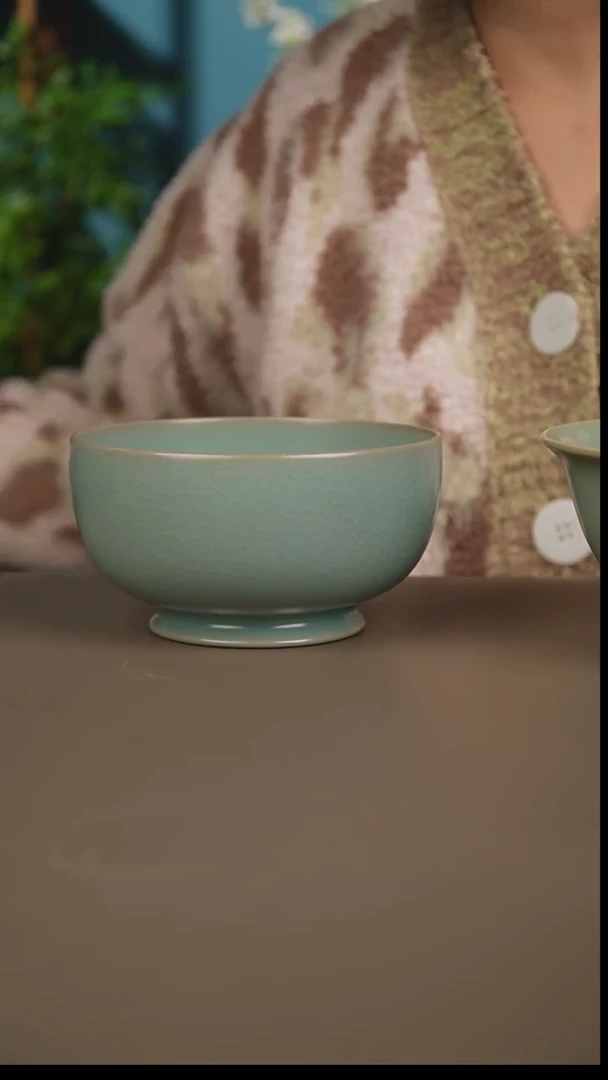 杯仿古天青罗汉碗微暇