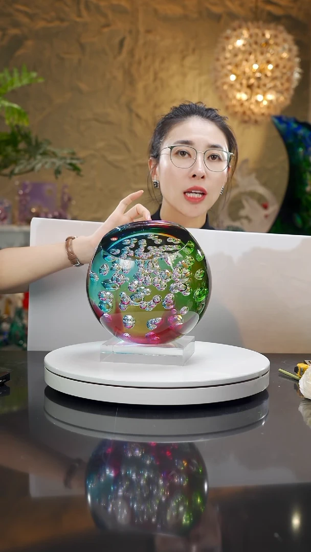 手工艺品琉璃设计款繁花摆件68号