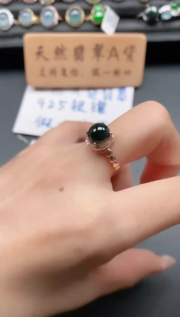 银S925镶嵌戒指翡翠111