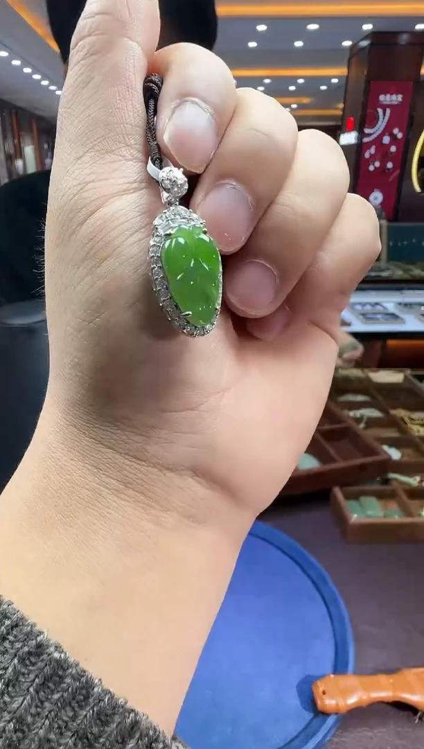 银S925镶嵌和田玉挂件【陆105】80 7026