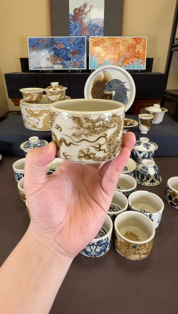 釉里金1351龙纹扳指杯