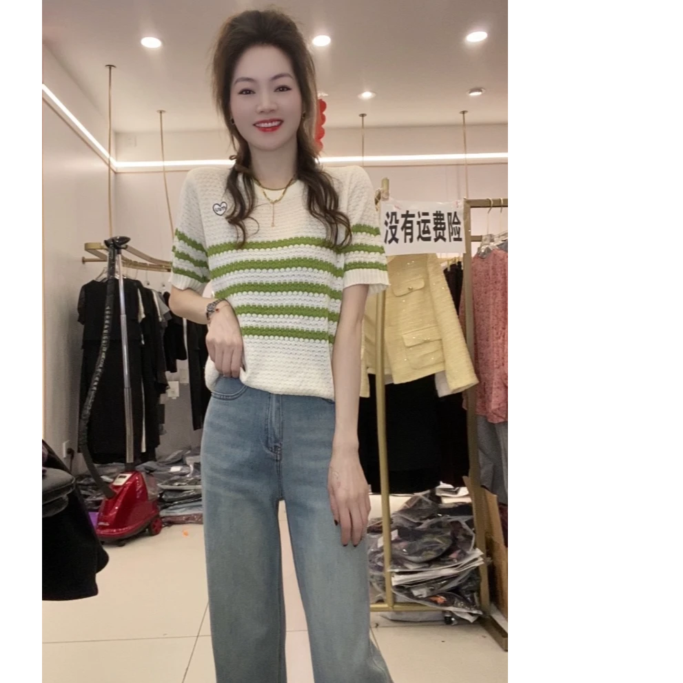 2025初夏新款时尚百搭显瘦宽松微镂空上衣