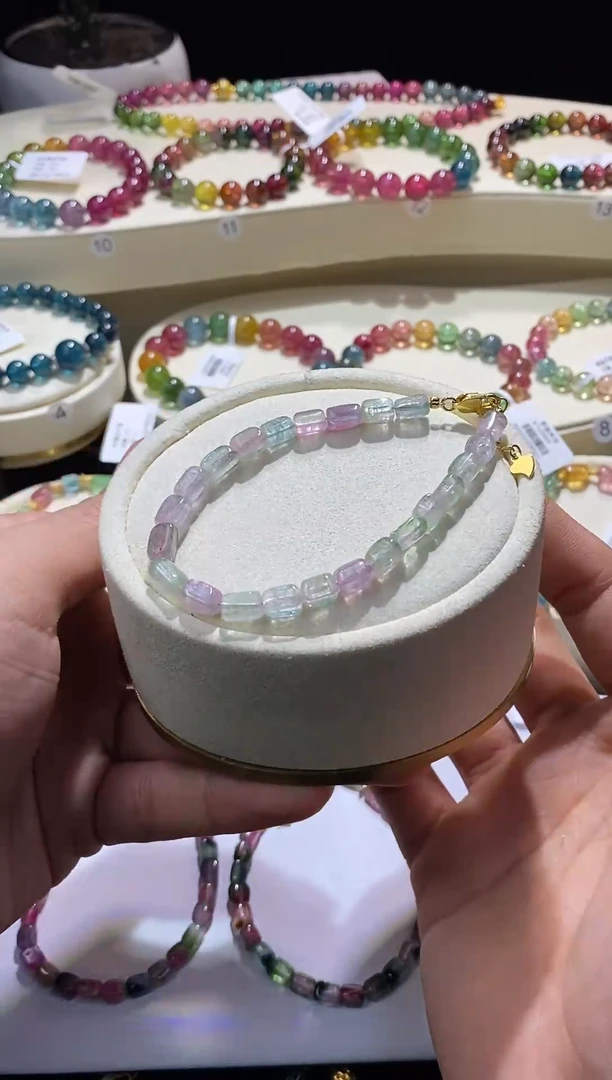 【闪购商品】碧玺手链未镶嵌12号B01001小方糖多样性发一