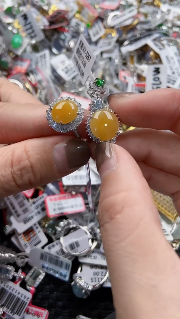 翡翠戒指银S925镶嵌888----6
