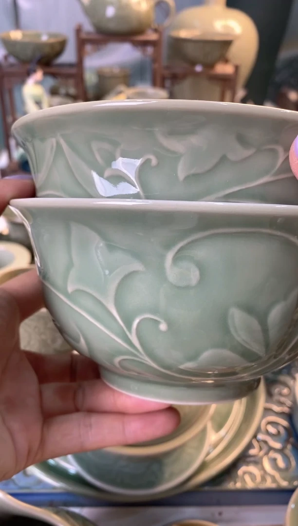 耀州窑5.5英寸玉兰碗微瑕b000022】2个