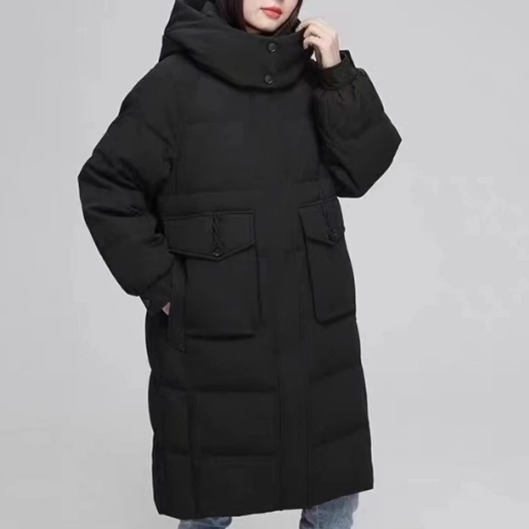 【0号中长款羽绒服】中长款通勤保暖休闲白鸭绒羽绒服3124-JC1118