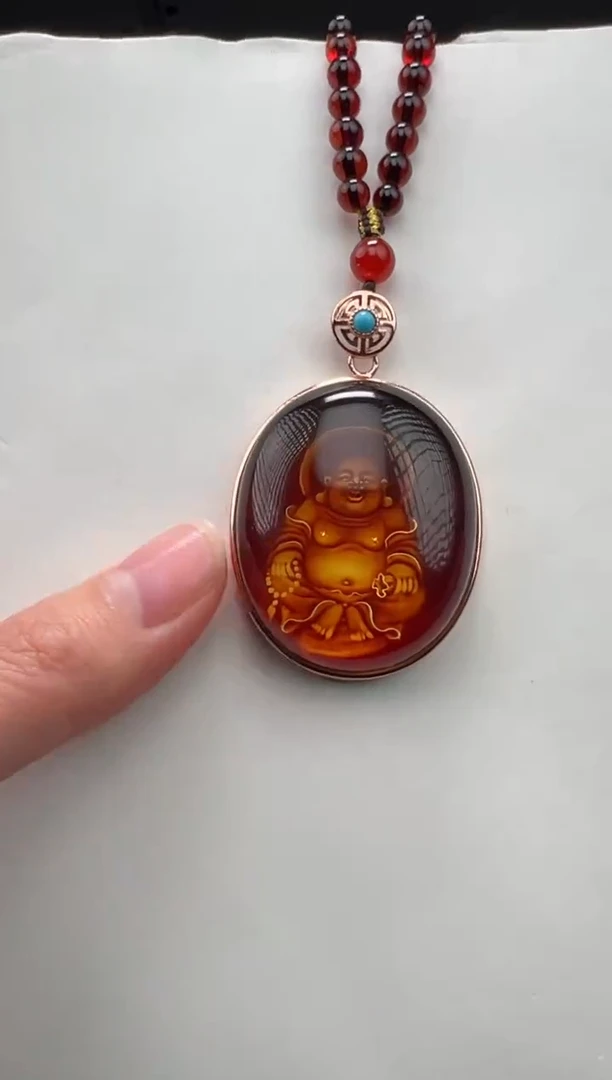 琥珀颈饰银S925镶嵌吊坠多样性拍一发一