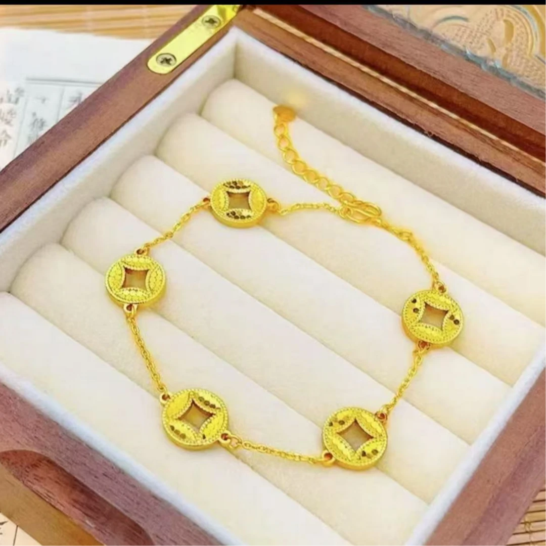 铜合金手链 【八方来财】古法钱币手链新款高级感时尚铜钱手链